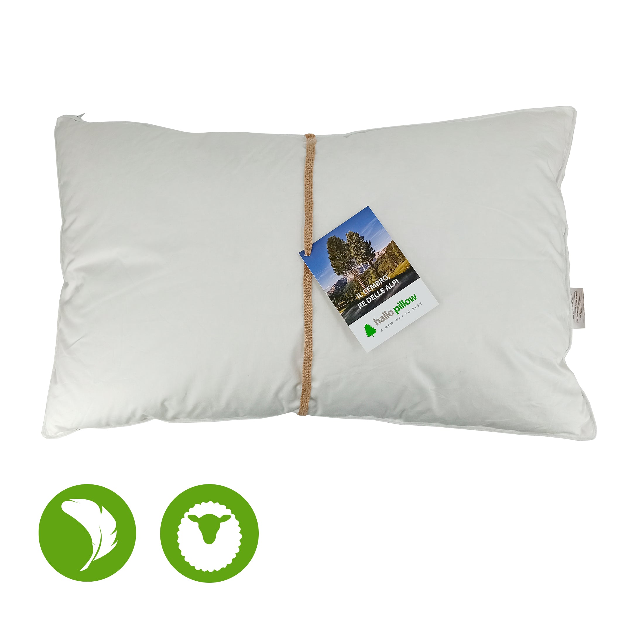 Cuscino a 3 camere (50 x 80 cm) - lana di pecora e piumino