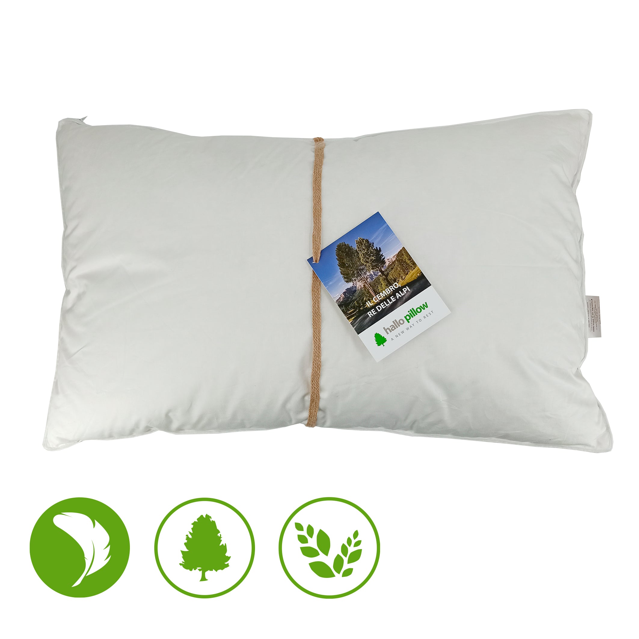 Cuscino a 3 camere (50 x 80 cm) – pino cembro, pula di farro biologica e piumino