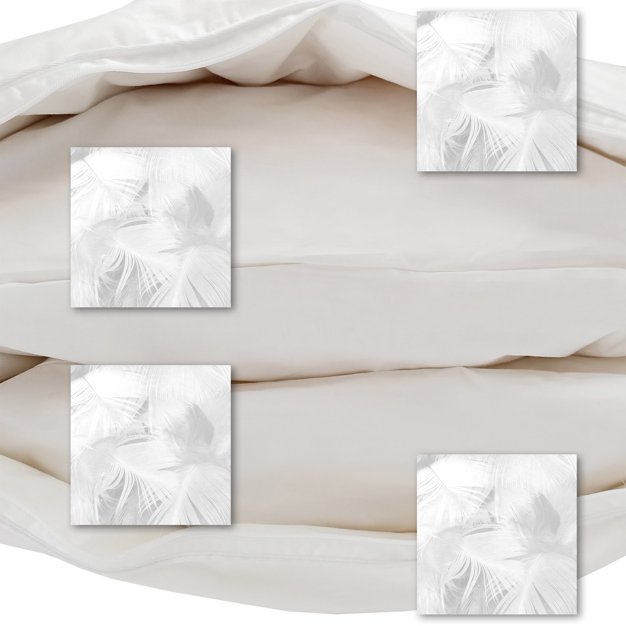 Cuscino flex in piuma a 4 camere (50 x 80 cm)
