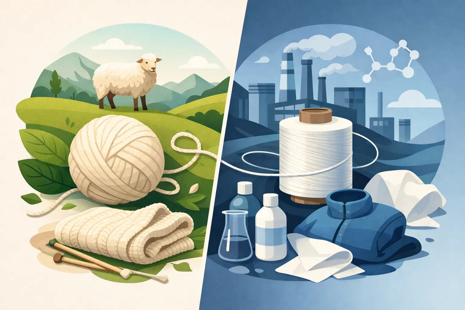 Lana naturale vs sintetica: cosa cambia davvero